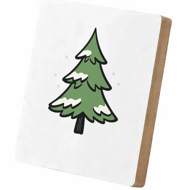 Mr Cadeautjes MDF staande fotolijst 15,2 x 15,2 - design Een speelse winterboom opgebouwd uit losse penseelstreken en | cadeau Wit