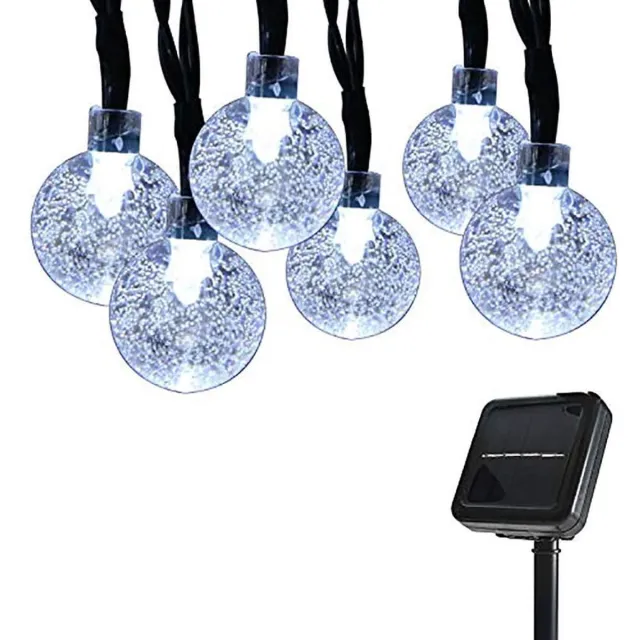 Homèlle Solar lichtsnoer - 20 LED - 3 + 2 meter - Wit - ø2cm - Tuinverlichting op zonne-energie - Kerstverlichting - Buitenverlichting - Lichtslinger - Lampjes slinger - Cristal