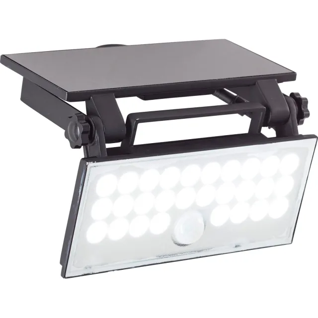 Brilliant Luton - Buiten wandlamp - LED 6W - Solar - 1000 lm - 4100K - Draaibaar - Sensor - IP65 - Zwart