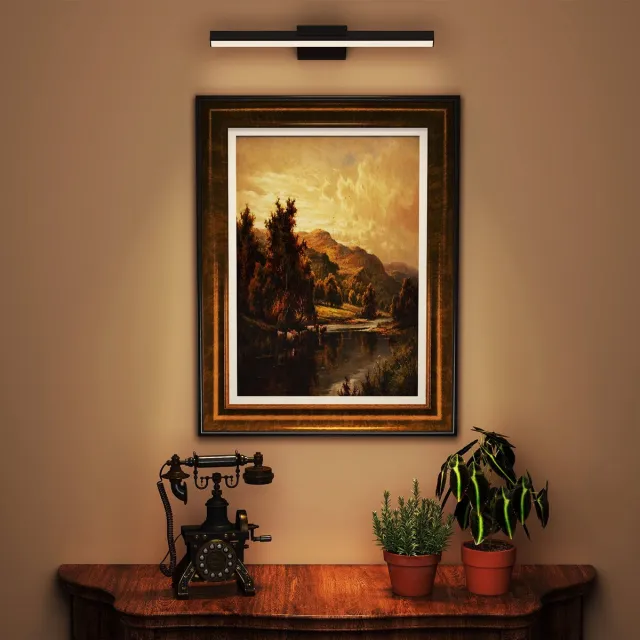Aufun 10W LED-spiegellamp met schakelaar badkamer badkamerlamp, spiegellamp voor wandverlichting en spiegelverlichting, Warm wit Zwart