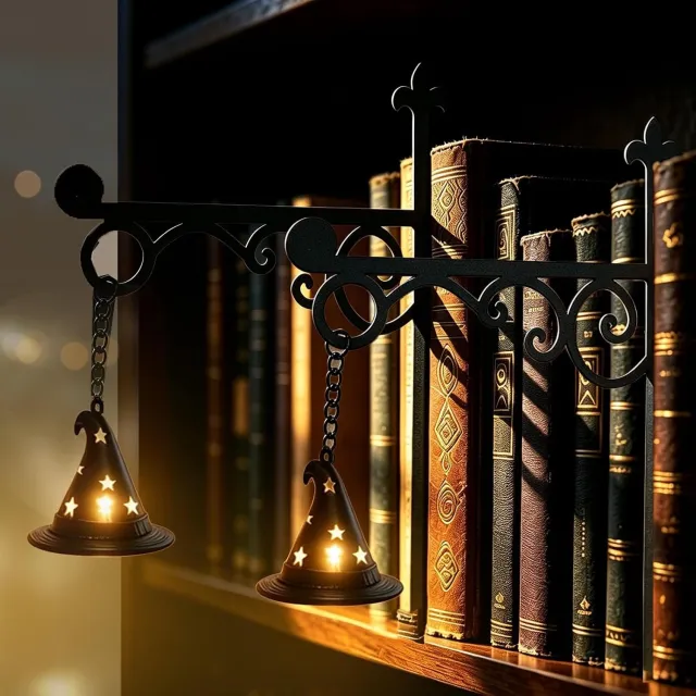 m3rkl00s Boekensteun met Lamp - Decoratieve Boekenplankverlichting - Leeslamp - Bureauaccessoire-Zwart