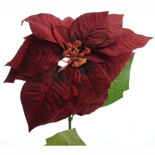 Gasper Kerstster Poinsettia Donkerrood 74 cm - kunststof