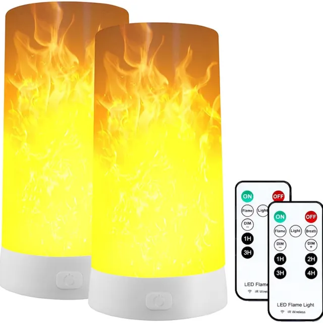 Dnntunk LED Vlam Effect Licht - 3W Dimbare Lamp met Meerdere Modus - voor Bar, Hotel, Restaurant, Feesten en Decoratieve Verlichting - 2 Stuks Wit