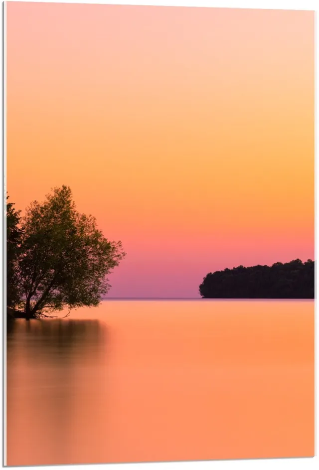 KuijsFotoprint Acrylglas - Oranje/Roze Lucht - 60x90cm Foto op Acrylglas (Wanddecoratie op Acrylglas) Zwart