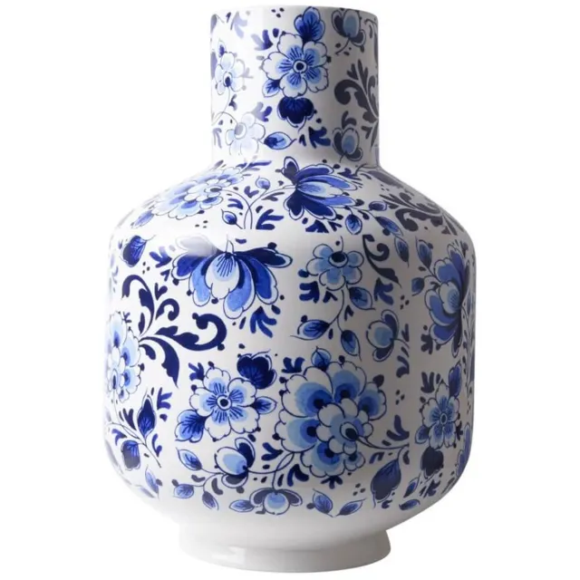 Heinen Delfts Blauw Hoge bolvaas Bloem - Keramiek - 35 cm Delfts blauw