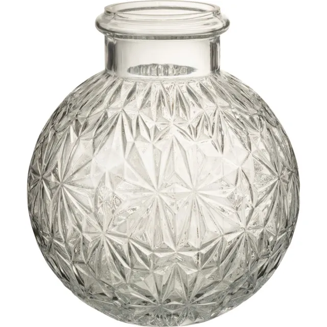 J-Line vaas Bol Geslepen - glas - transparant - small - Ø 18 cm