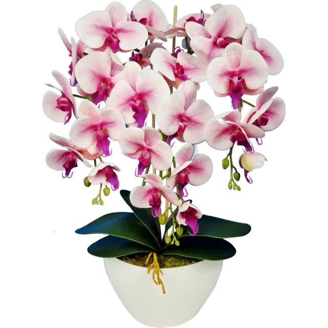 Damich Kunst Orchidee in Bloempot - Voor binnen - Hoogte ca. 60cm - Roze