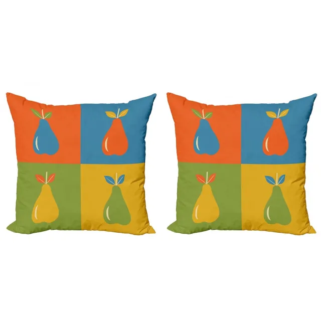 ABAKUHAUS Minimalistisch Kussenhoes – 2x 45x45 cm – Dubbelzijdig Digitaal Gedrukt – Multicolor Blauw