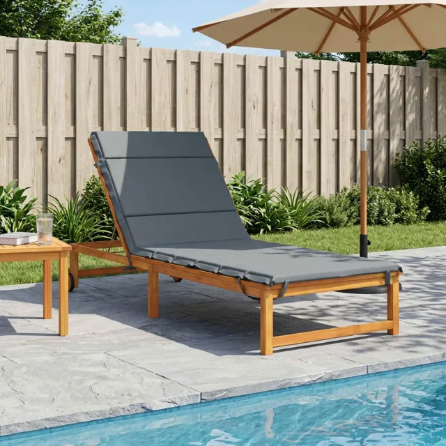 vidaXL Ligstoel Kussen GEMERT 100% Polyester Blauw 200 x 80 x 3 cm