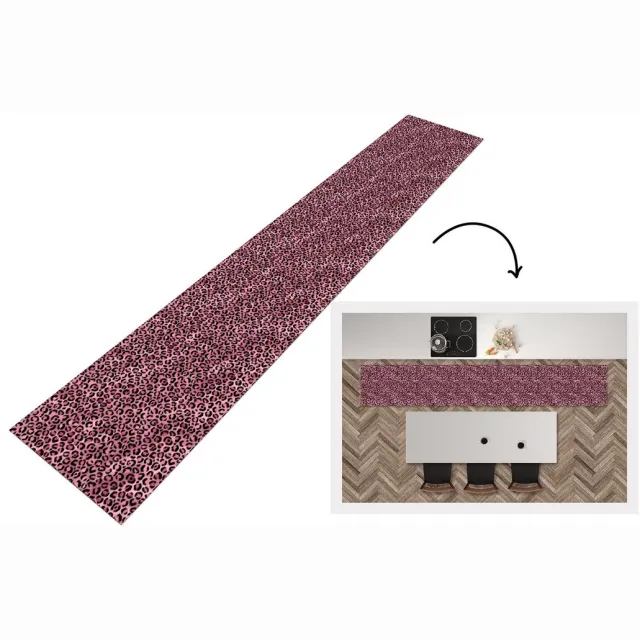 KitchenYeah Keukenloper - Keukenmat - Panter - Roze - Dierenprint - Patronen - Keuken vloerkleed Multicolor