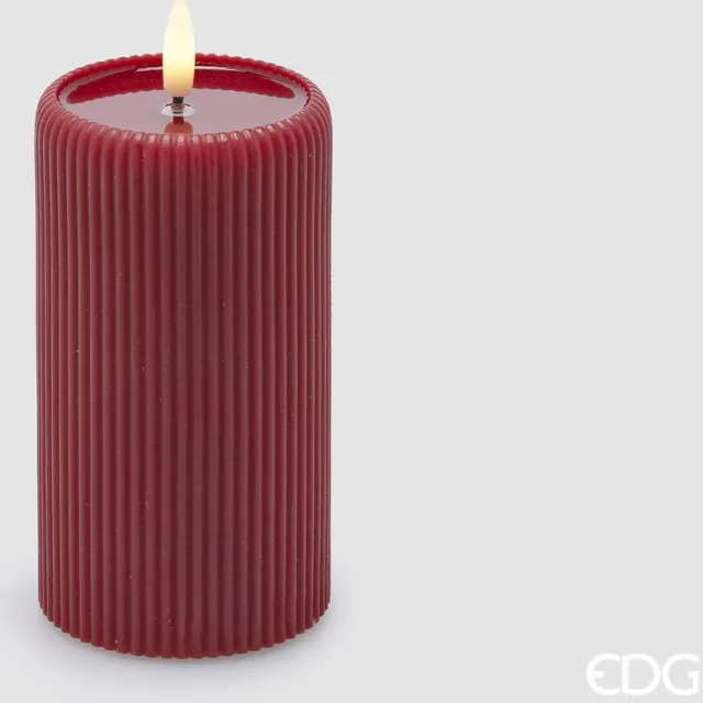 EDG - Enzo De Gasperi EDG Enzo De Gasperi Led kaars Lounge Candle Moccolo H 13 D 7.5 Rood