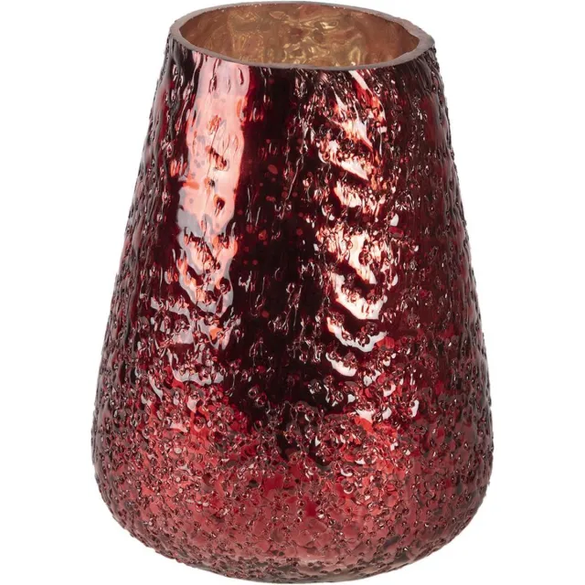 Clayre & Eef Theelichthouder Ø 13x18 cm Rood Glas