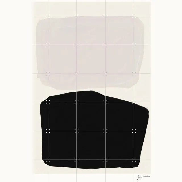 IXXI Abstract No 1, Zoe Wodarz - 100 x 140 cm - Grote wanddecoratie en posters - Minimalisme, Grafisch Ontwerp, Abstract, Slaapkamer, Woonkamer Zwart en wit / Zwart / Monochroom
