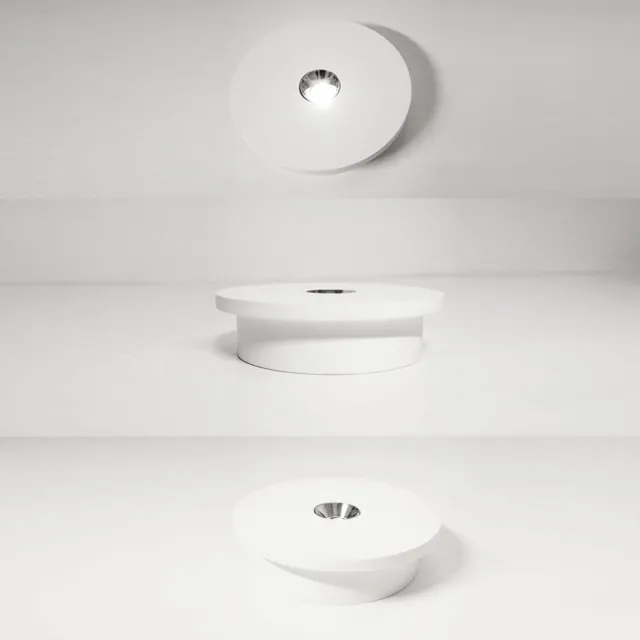 Globo Plafondlamp gips wit Keukenlamp modern verchroomd, LED 4W 200Lm warm wit, DxH 16x4,5 cm