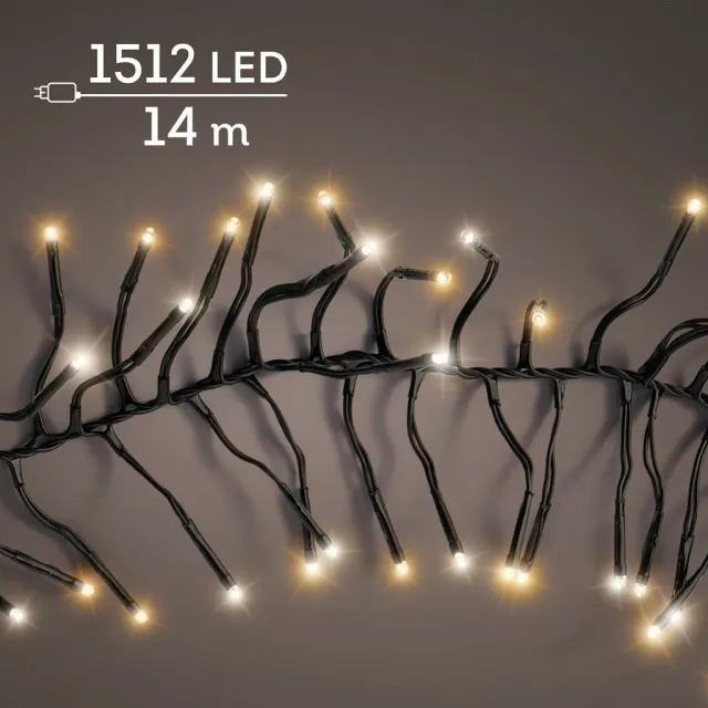 Lumineo LED clusterverlichting warm wit / klassiek warm 1512 lampjes