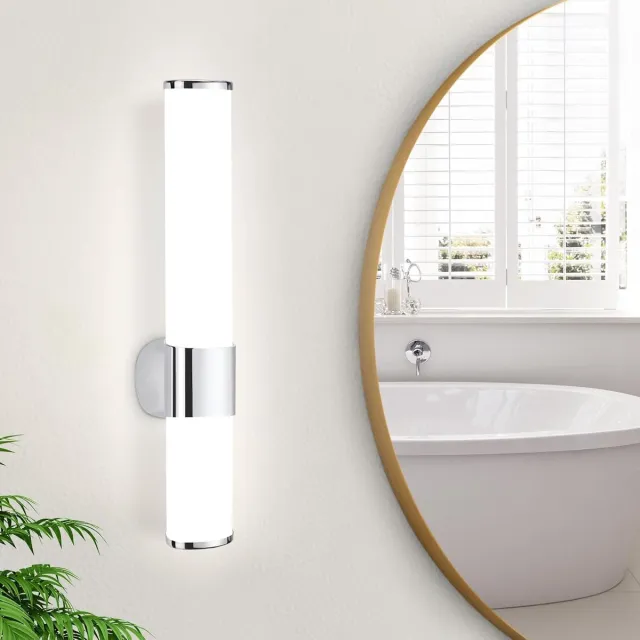 Glitzerlife Wandspots Badkamer - LED 6W - IP44 Waterdicht - ABS & PC - Ø30cm - Chroom - Badkamerverlichting Chroomkleurig