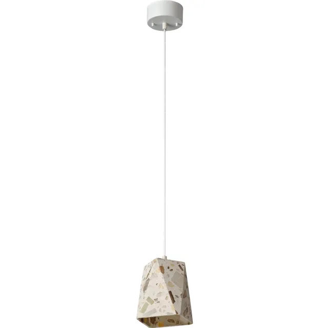 Osram DECOR Gleam Hanglamp Box E27 Wit, Terrazzo, Metaal, hoogwaardige uitstraling, voor Eetkamer en Woonkamer Beige