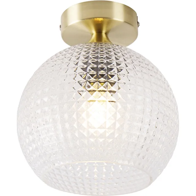 QAZQA sphere - Art Deco Dimbare LED Smart Plafondlamp incl. wifi met Dimmer - 1 lichts - Ø 20 cm - Goud/messing - Woonkamer | Slaapkamer | Keuken Goud/messing Smart LED
