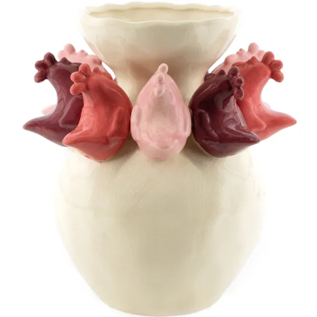 Homebound by Kolony HomeBound by KY | Aardewerk vaas chickens | bloemenvaas | 21,2x21,2x31,5cm Multi