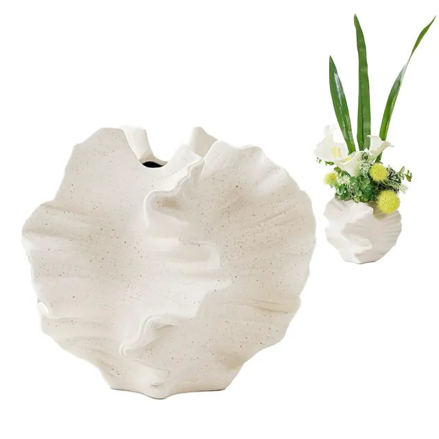 Unyqoos Stijlvolle beige keramische vaas voor Scandinavische en boho inrichting
