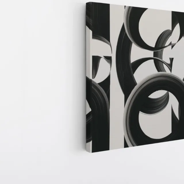 Saammp Canvas Schilderij - Abstract - Zwart-wit - 100x100 - Foto op canvas - Wanddecoratie - muurdecoratie Woonkamer - Slaapkamer decoratie - Canvas Print Multicolor