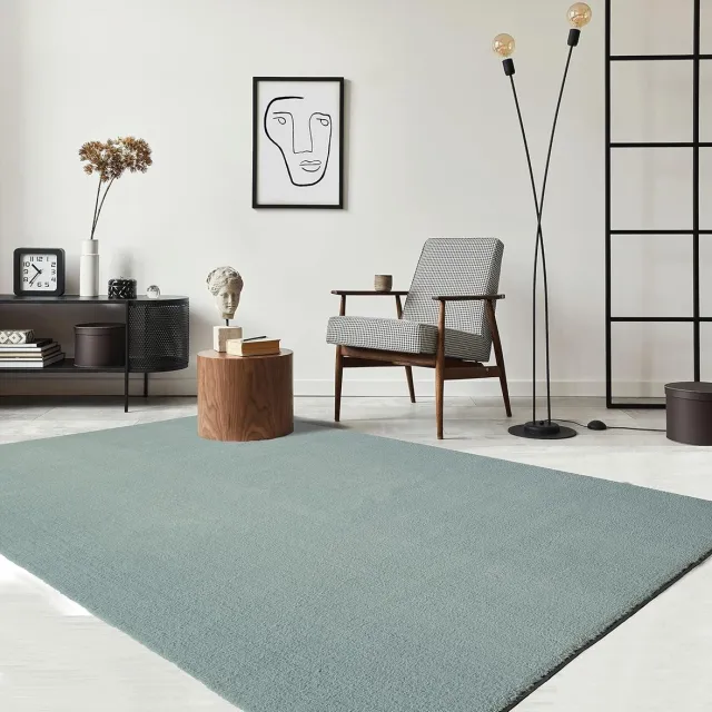 the carpet RELAX – Extra Zacht & Wasbaar Vloerkleed tot 30°C met Antislip Onderzijde – Fluweelachtige Structuur – Voor Slaapkamer of Woonkamer – Blauw, 80 x 150 cm