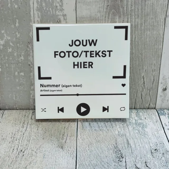 Hospitrix Gepersonaliseerde Muziekgeïnspireerde Tegel met Foto en Eigen Tekst - Cadeau voor Haar - Cadeau voor Hem - Cadeau voor vriendin - Relatie - San Valentijn - Verjaardag Cadeau Eigen Tekst / Foto