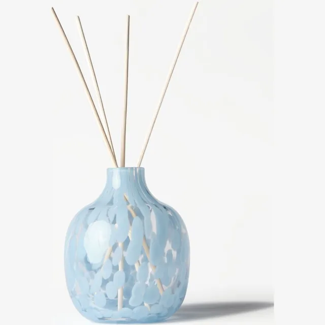HEMA Vaas ⌀8.4x10cm Bink glas spikkel blauw (blauw)