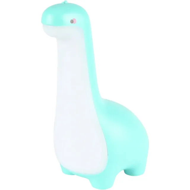 Vintag Dinosaurus Nachtlamp - Turquoise - Oplaadbaar - Touch Dimbaar - Warm Licht Turquoise (lichtblauw)