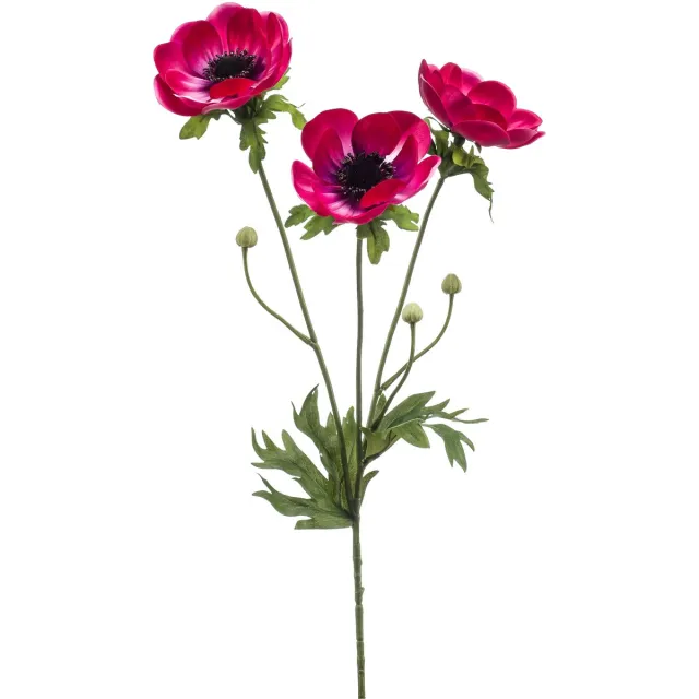 Emerald Kunstbloem Anemoon 75cm roze - Kunstplant voor binnen