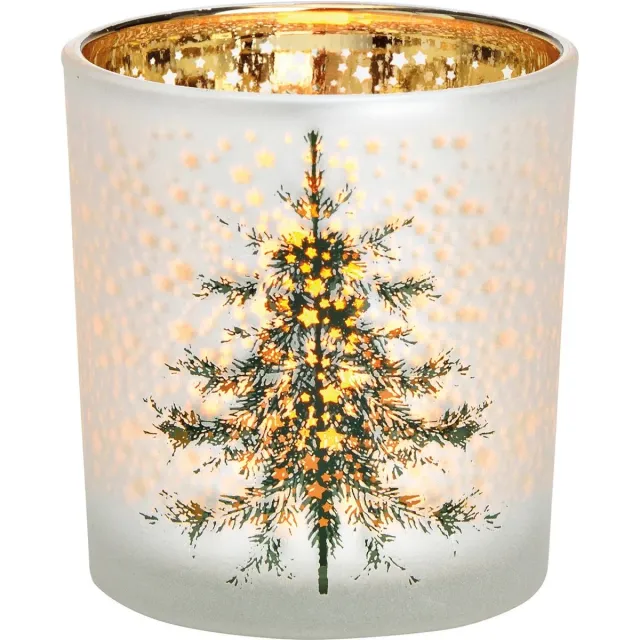 G. Wurm Waxinelichthouder sparkling kerstboom op een witte achtergrond