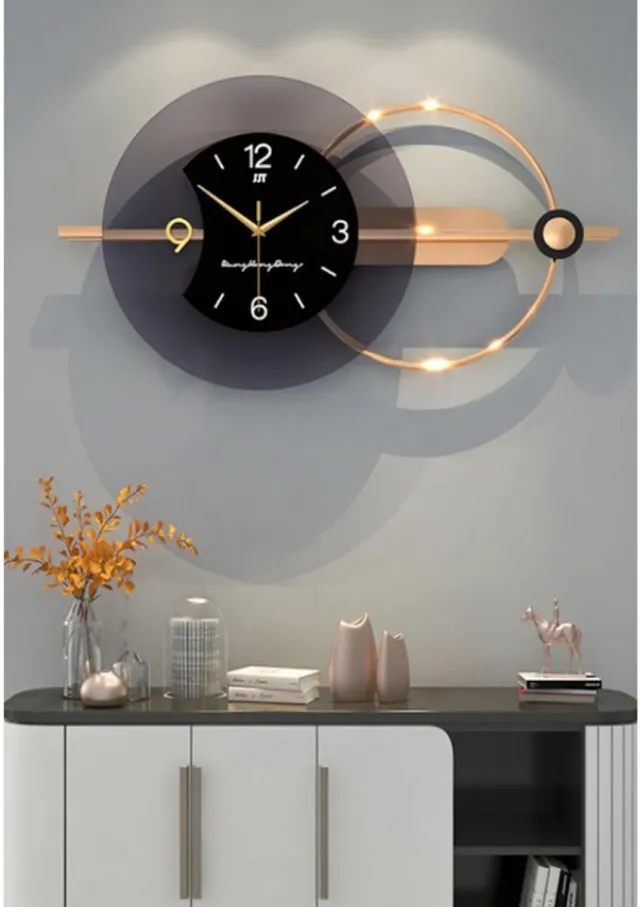 DailySupplies® Klok - Wandklok Modern - Klokken - Industrieel - Grijs en Goud