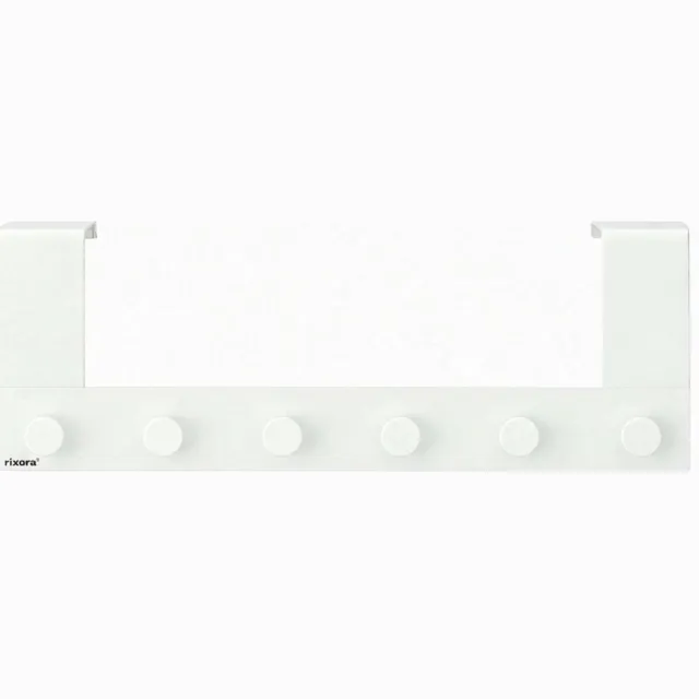 Rixora Metalen Deurkapstok - 6 Deurhaken - Deurhanger Kapstok voor Handdoek en Kleding - Metaal - Wit