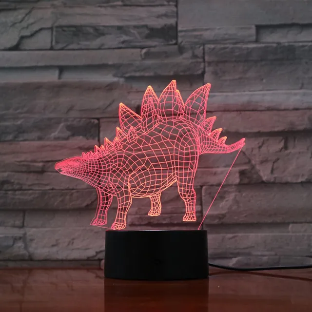 MC Living 3D Led Lamp Met Gravering - RGB 7 Kleuren - Dinosaurus