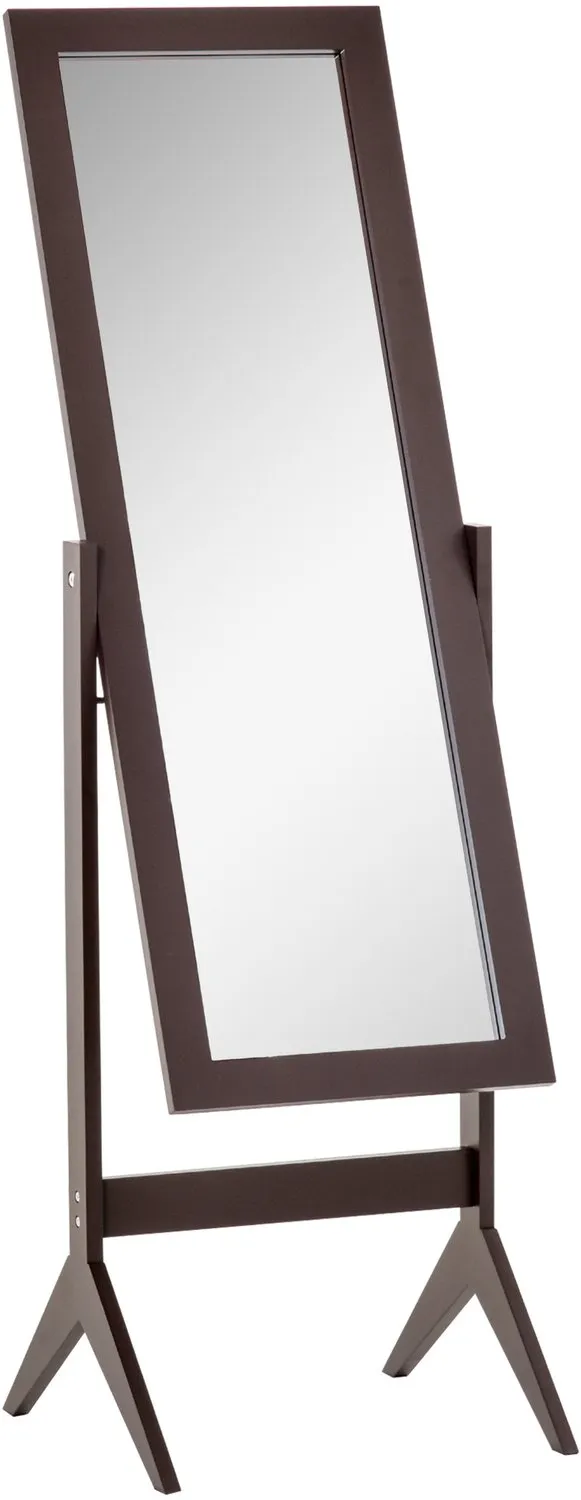 Lunpog Staande spiegel, grote spiegel met verstelbare kantelhoek voor kleedkamer/slaapkamer, afmetingen: 47L x 46B x 148H cm, koffiekleur | Grote vloerspiegel, voor kleedkamer