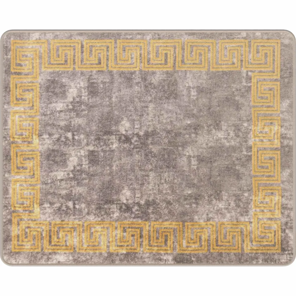 vidaXL Vloerkleedloper MARSA Grijs en Goud 80 x 100 cm