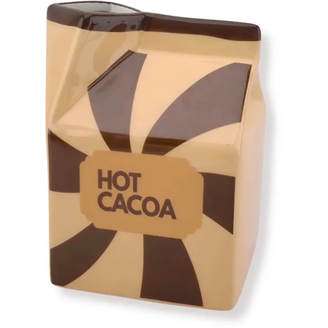 Housevitamin Bloermenvaas - Melkpak Vaas 'Hot Cocao' - Bruin/Karamel - Dolomiet - 10,5x9x13,5cm