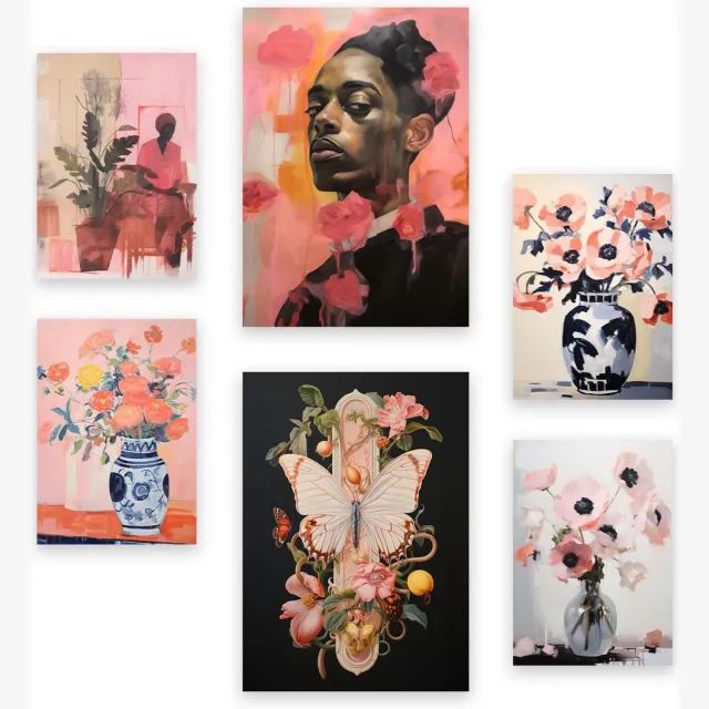 Nacnic Set van 6 Bloemen Posters Decoratief A4 & A3 Formaat