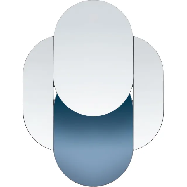 Beliani CHAILLON - Wandspiegel - Blauw - Glas Zilver