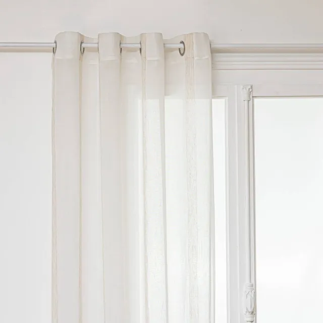 Atmosphera Créateur d'intérieur® Haya vitrage van gemengd linnen Blanc