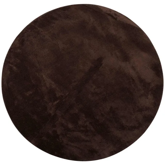 vidaXL Middelpolig - zacht - en - wasbaar - tapijt - HUARTE - Bruin - Ø - 80 - CM