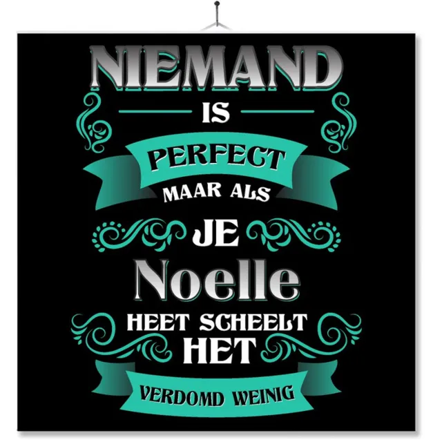 MC Living Tegel Met Opdruk | Kado | Cadeau | Niemand Is Perfect Maar Als Je Noelle Heet Scheelt Het Verdomd Weinig Multi-Color