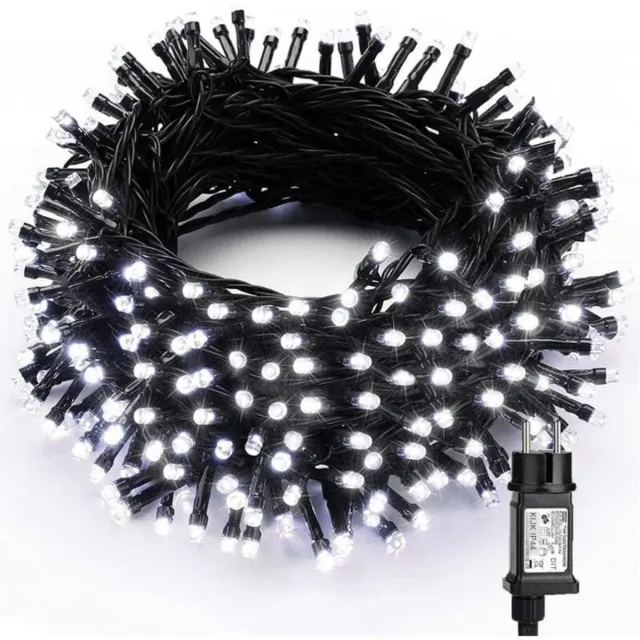 GelldG Lichterkette 30m - Buiten en Binnen Verlichting - 300 LED Witte Kerstverlichting - Zonne-energie met 8 Lichtmodi - Geschikt voor Tuin, Balkon en Woonkamer - Waterdicht IP44 - Kunststof Draad