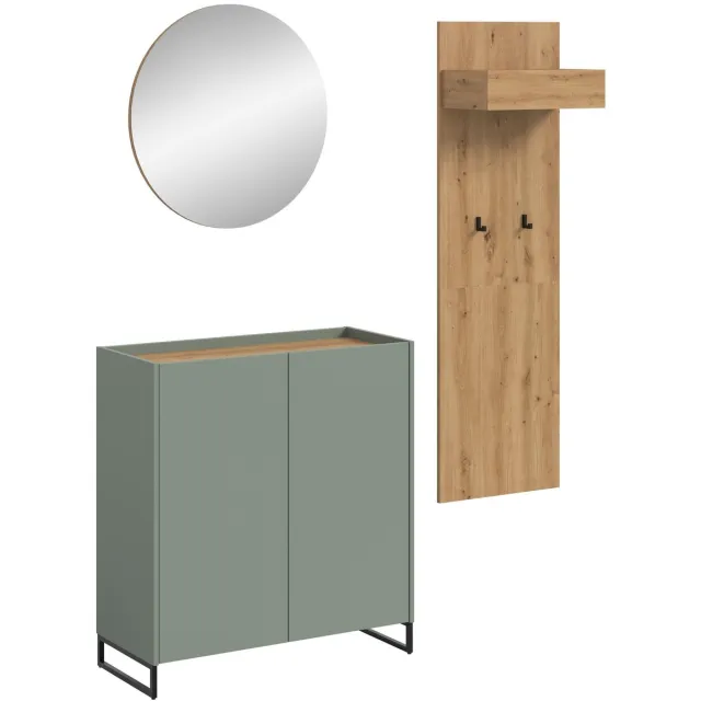 Furnilux Modulaire Garderobecombinatie - Spiegel - Ladekast Op Wielen - Tot 197 cm Breed Bruin