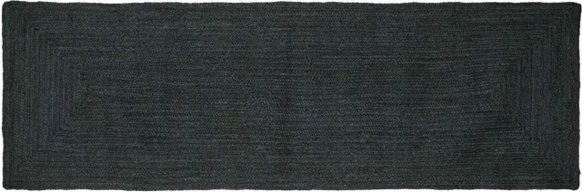 vidaXL Gebied - Tapijt - Donkergrijs - 80 - x - 250 - cm - Jute