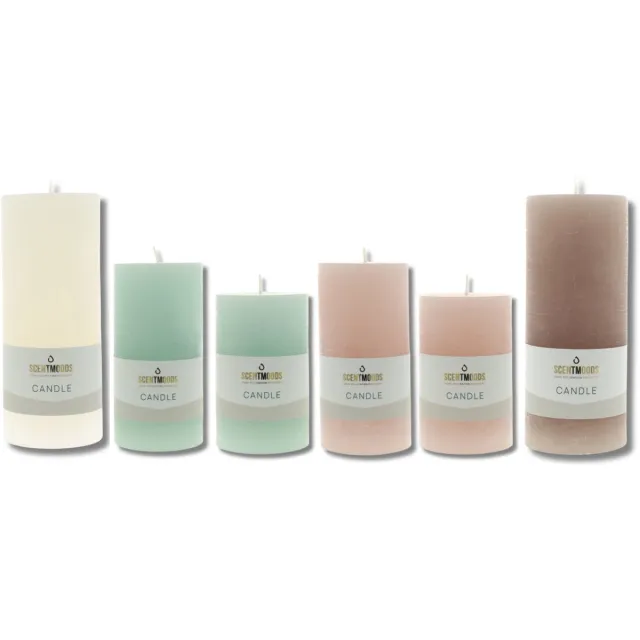 Scentmoods Rustieke Kaars Set Holiday Cheer – Feestelijke Stompkaars en Dinerkaars voor een Magische Sfeer