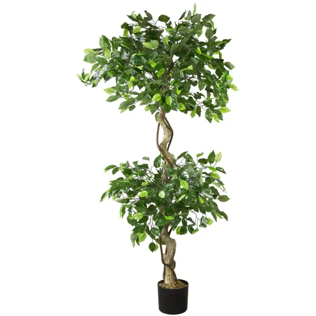 Decovego Kunstmatige Ficus Benjamin, Kunstplant, Kunstboom 170 cm Groen