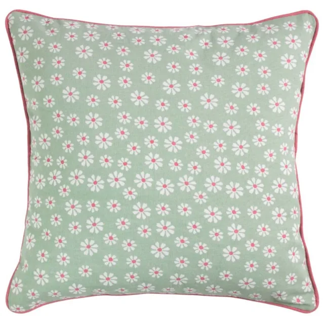 Linen & More Daisy Flowers Kussen groen 50x50cm