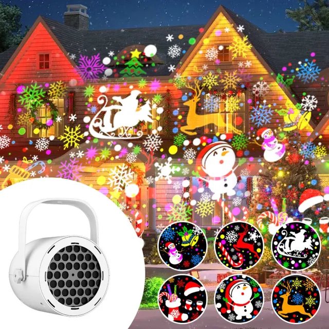 Wclavion LED kerst projectielamp - 16 HD patronen - USB gevoed - mini ABS projector - voor binnen en buiten, woonkamer, slaapkamer, feestdecoratie
