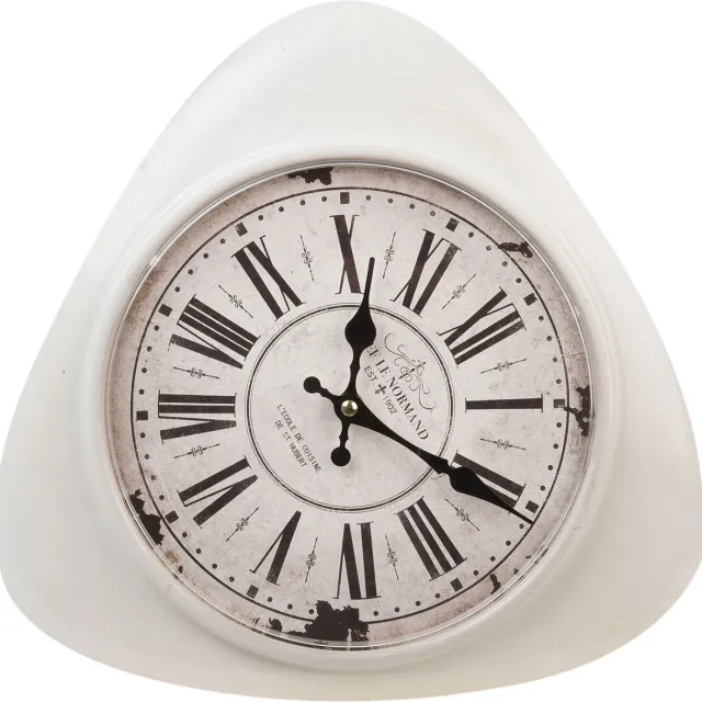 Clayre & Eef Vintage Wandklok - Metaal - 31 x 4 x 32 cm wit